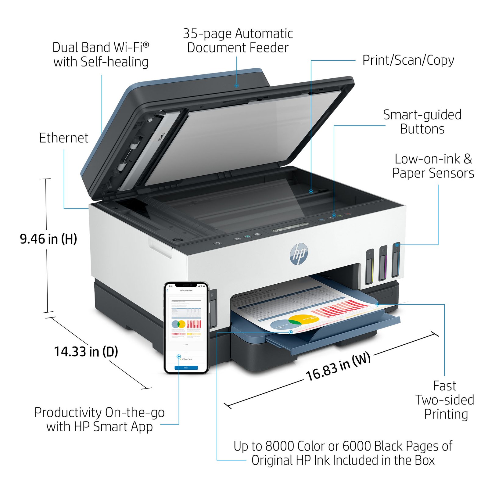 HP Smart Tank 7301 All-in-One Printer, AI-enabled - Image 4