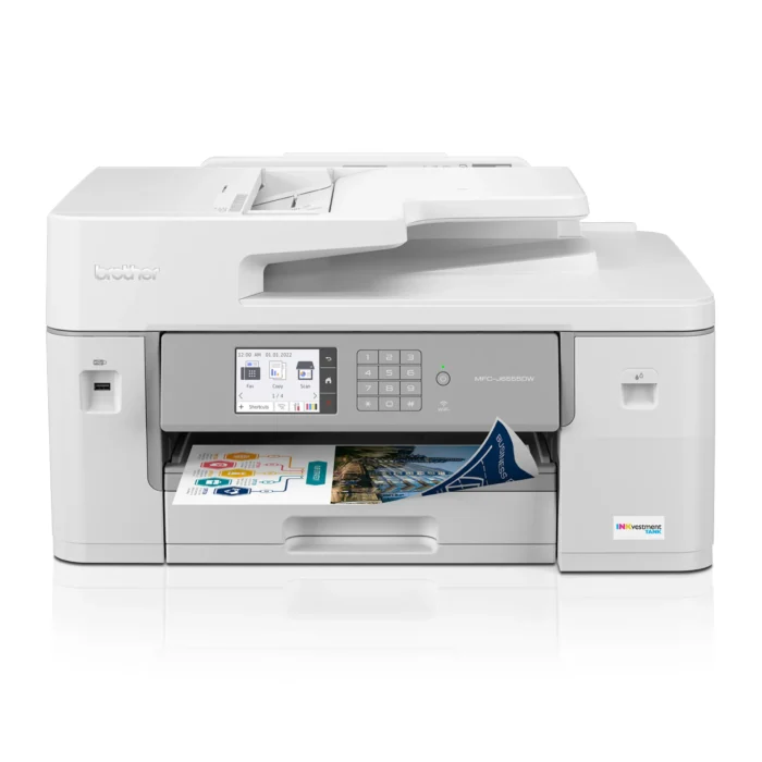 Brother MFC-J6555DW INKvestment Color Inkjet All-In-One Printer with up to 1 Year of Ink In-box‡ and 11” x 17” print, copy, scan, and fax capabilities, MFCJ6555DW